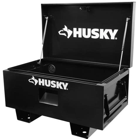 husky d steel job site tool box in black|husky 32 job box.